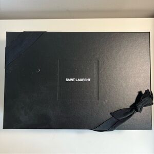 YSL Yves Saint Laurent Black Shoe Box with Tissue and Ribbon